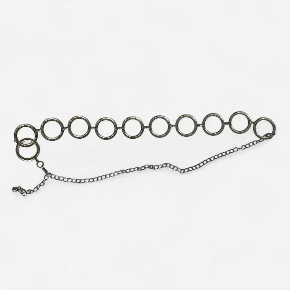 Shein Women's Silver and Black Belt